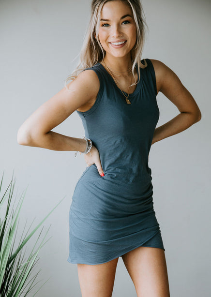 Rossi Ruched Knit Tank Dress FINAL SALE