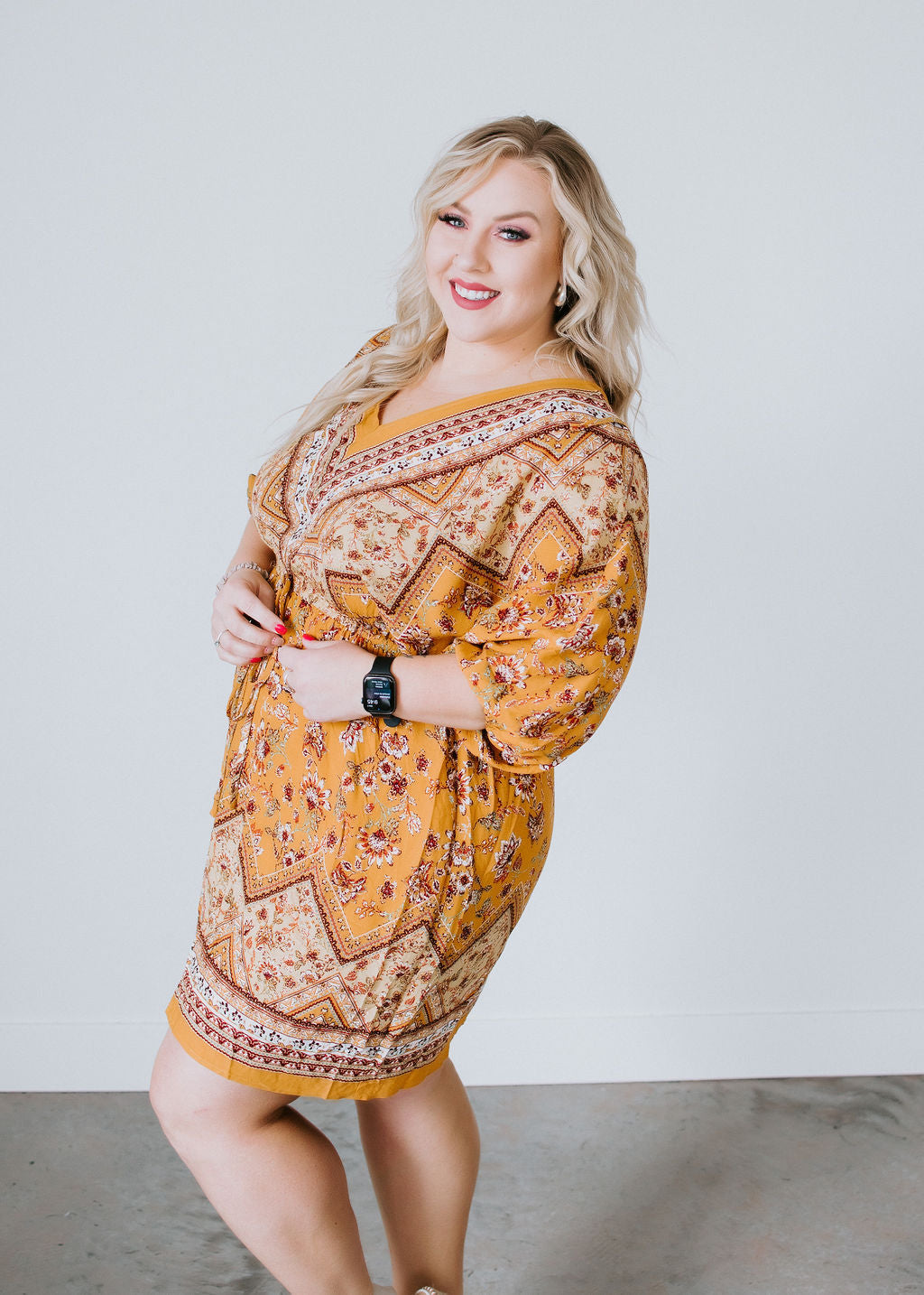 Long Sleeve Boho Mini Dress | Marigold Mini Dress