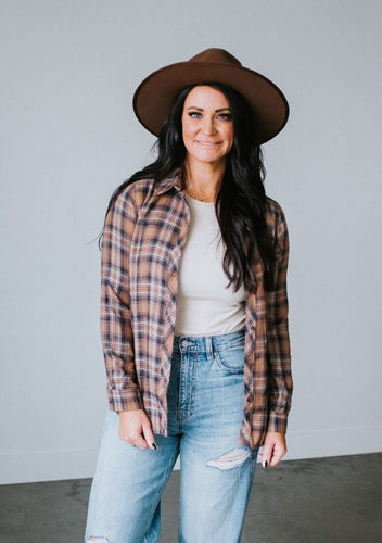 Victoria Plaid Button Up Top