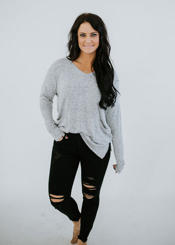 Emberly Brushed Knit Tunic Top