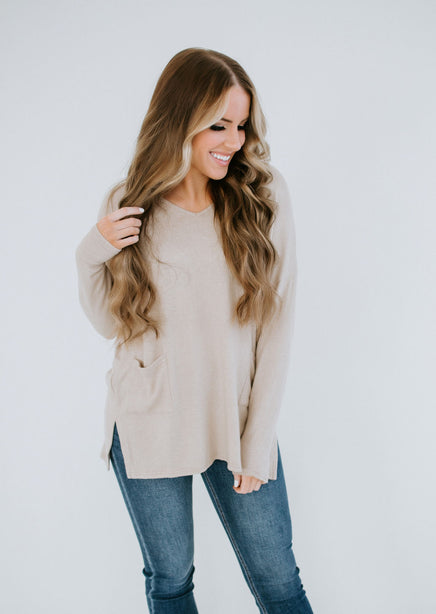 Emberly Brushed Knit Tunic Top