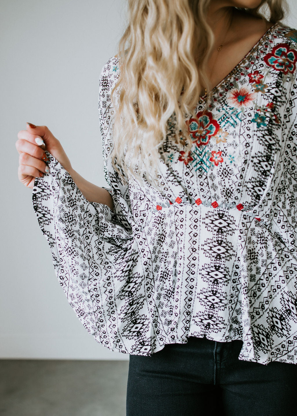Madalyn Embroidered Poncho Top