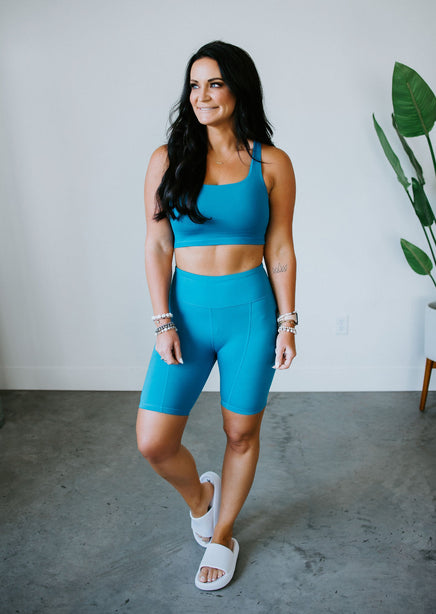 Essential Sports Bra-Teal