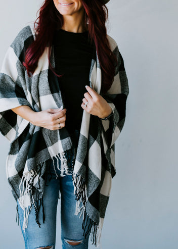 Gone Glamping Fringe Poncho FINAL SALE