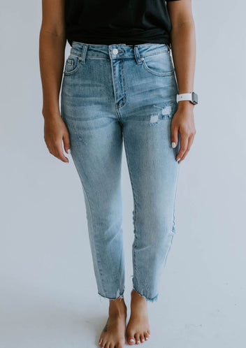 Astrid Raw Hem Straight Leg Jean FINAL SALE