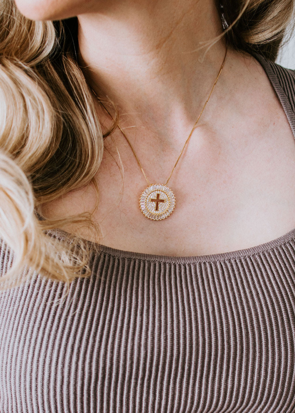 image of Shine Cross Necklace