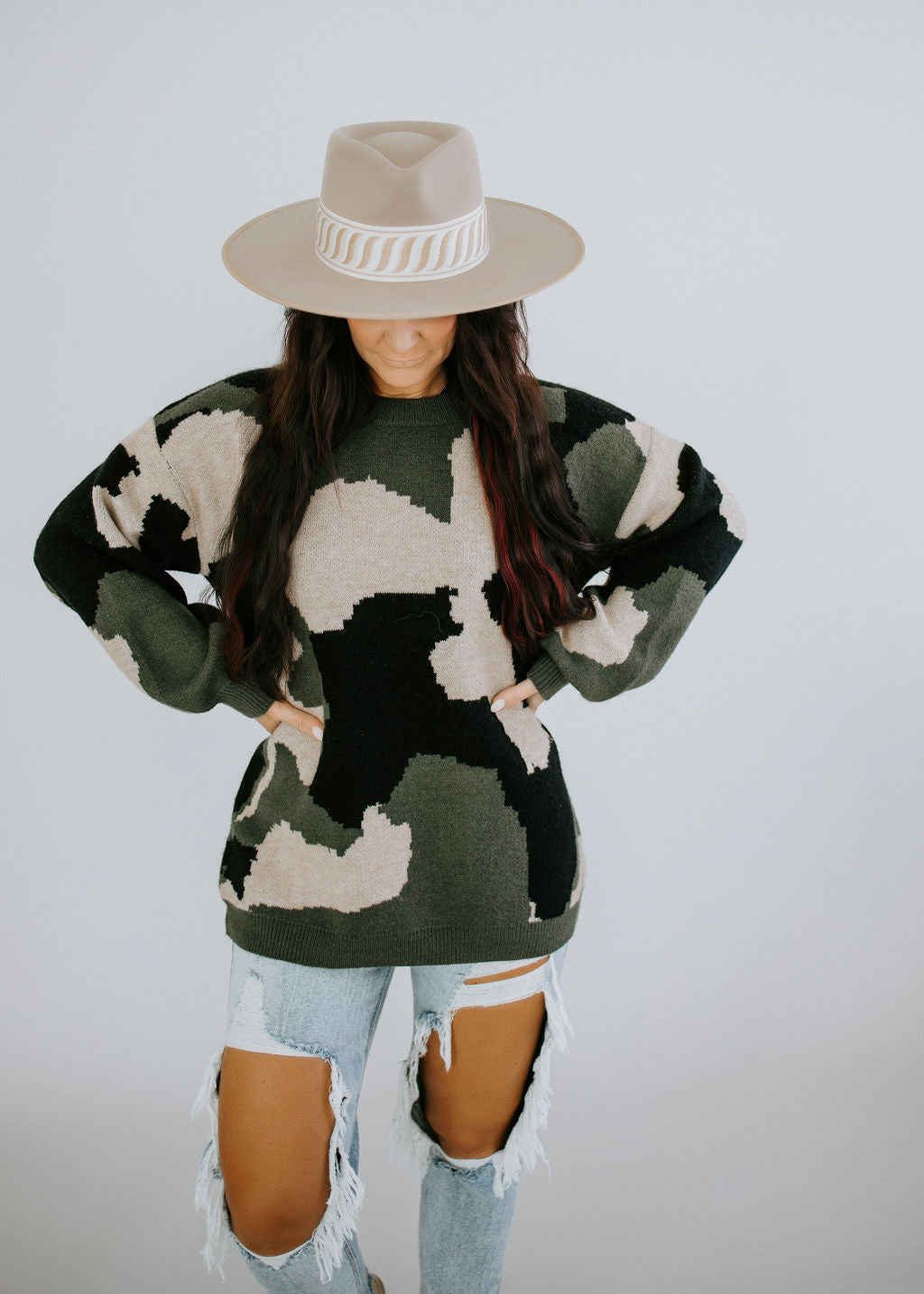 Command Attention Camo Sweater FINAL SALE