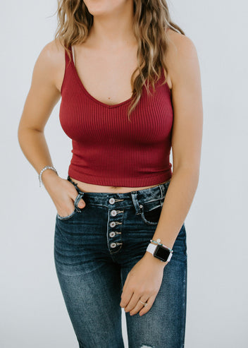 Jackie V-Neck Crop Tank