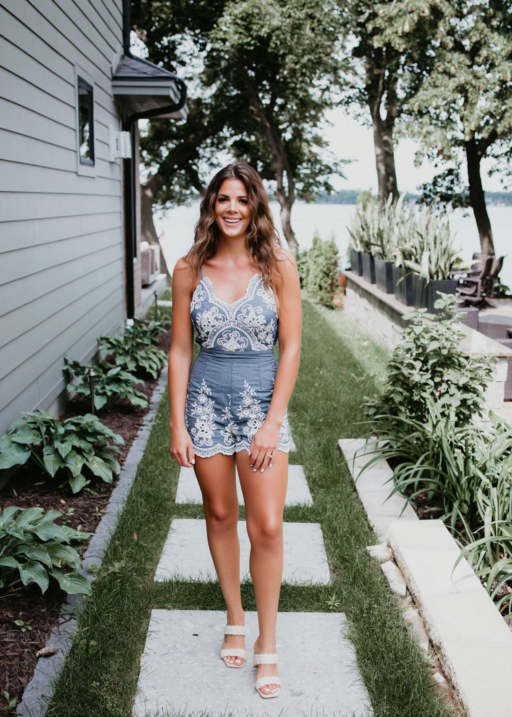 Dream On Embroidered Romper
