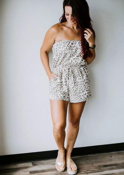 Time To Play Strapless Romper-FINAL SALE