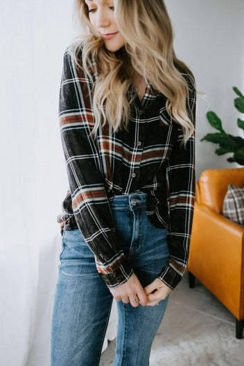 Tabitha Woven Plaid Top