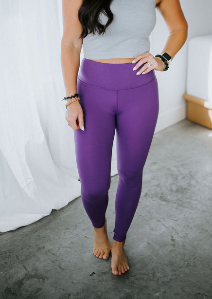 Mono B Purple Ribbed Seamless Leggings Women's Size Medium
