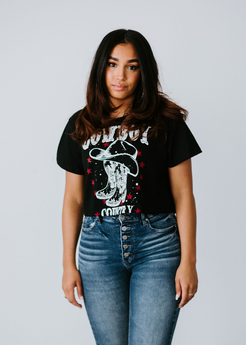 Cowboy Country Graphic Crop Tee