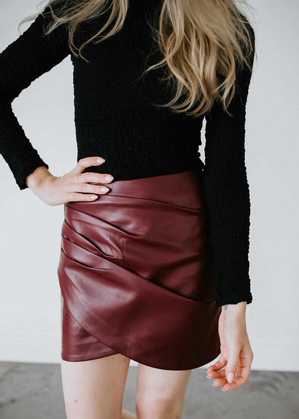 image of Faux Sure Wrap Mini Skirt