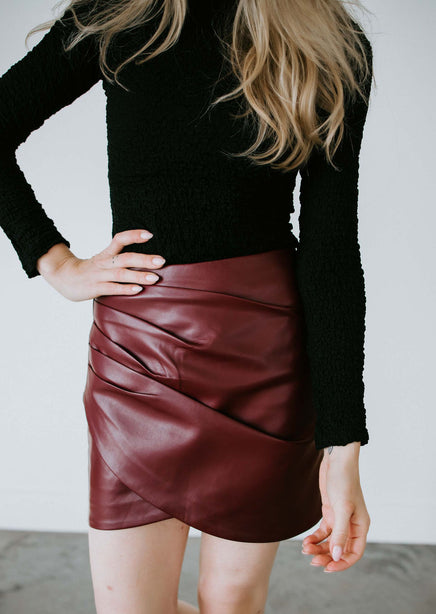 Faux Sure Wrap Mini Skirt