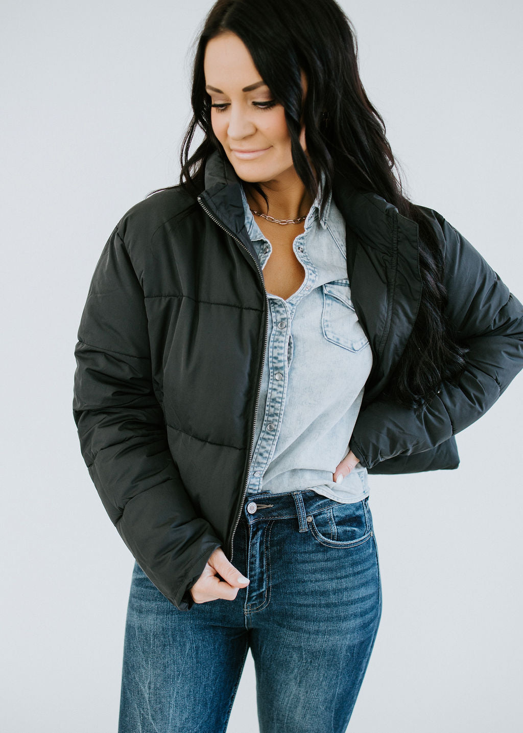 image of Street Style Cropped Puffer Jacket