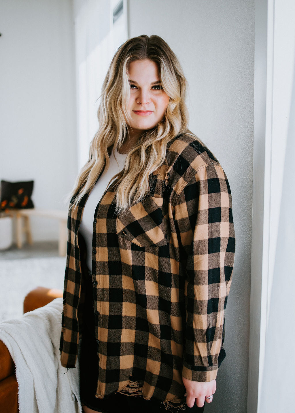 Curvy Boutique Clothing | Evie Plaid Flannel Shirt
