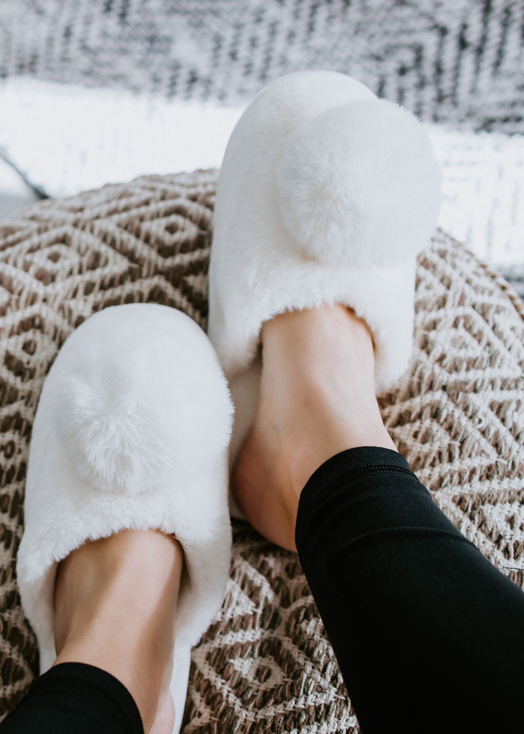 image of Single Pom Slippers by Lily & Lottie