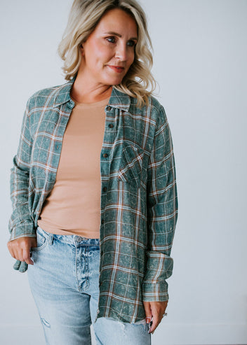 Juniper Acid Wash Plaid