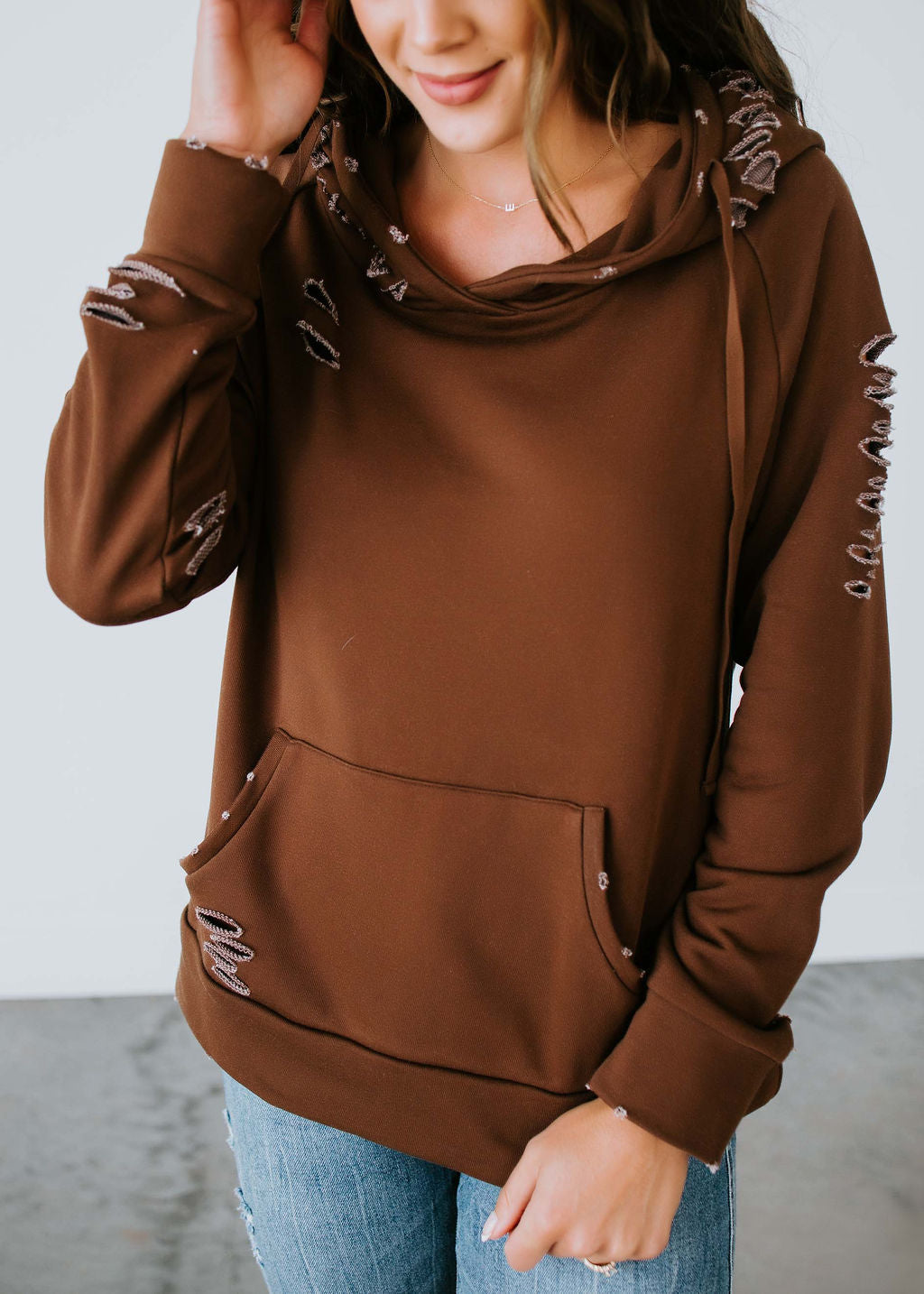 Ripped clearance hoodie women's