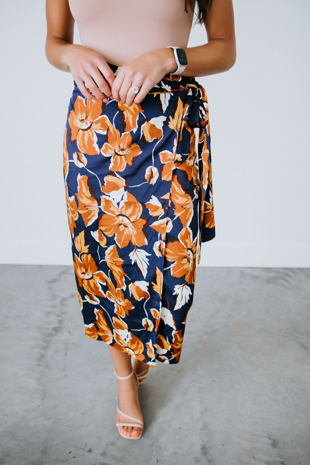 image of Thriving Floral Wrap Skirt