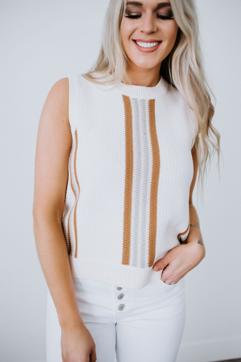 image of Stay in Line Sweater Vest