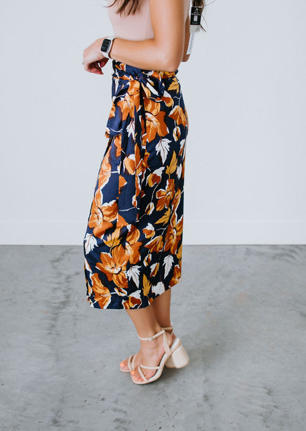 Thriving Floral Wrap Skirt