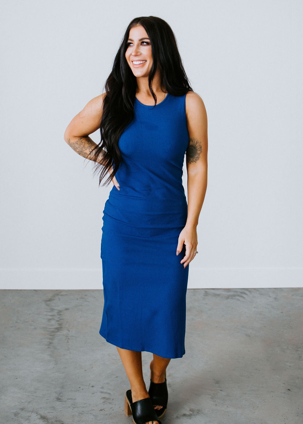 image of Alani Ribbed Midi Dress