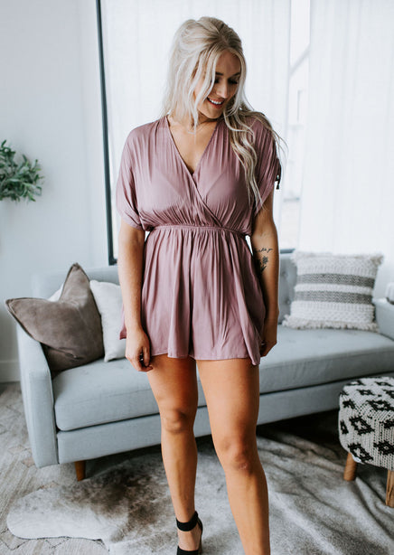 Vanna Ruched Sleeve Romper