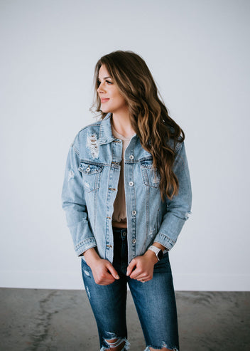 Chandra Distressed Denim Jacket