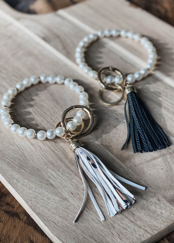 Pearl & Tassel Key Ring Bangle