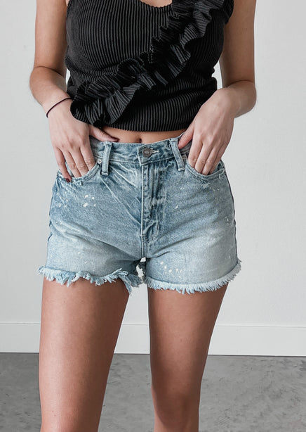 Baylee Bleach Splatter Shorts