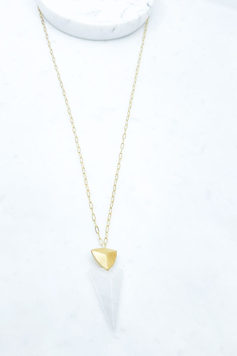 On Point Faceted Stone Necklace
