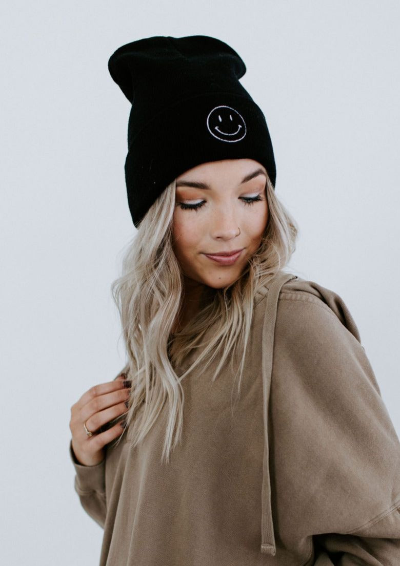 image of Smiley Embroidered Beanie