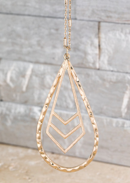 Teardrop With Chevron Necklace