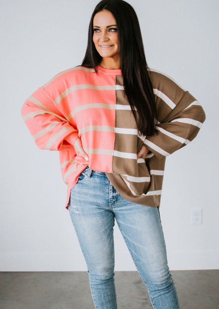 Catelyn Oversized Striped Pullover