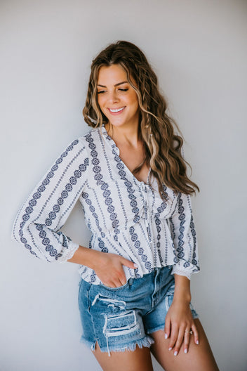 Posey Ruched Peplum Top FINAL SALE