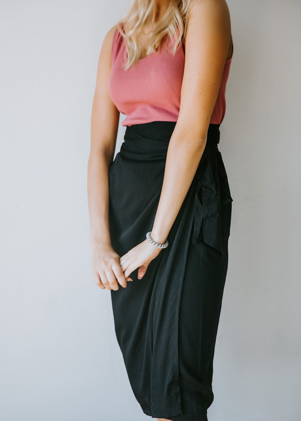 image of Saylor Wrap Midi Skirt FINAL SALE