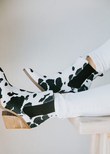 Dakotah Cow Print Bootie FINAL SALE