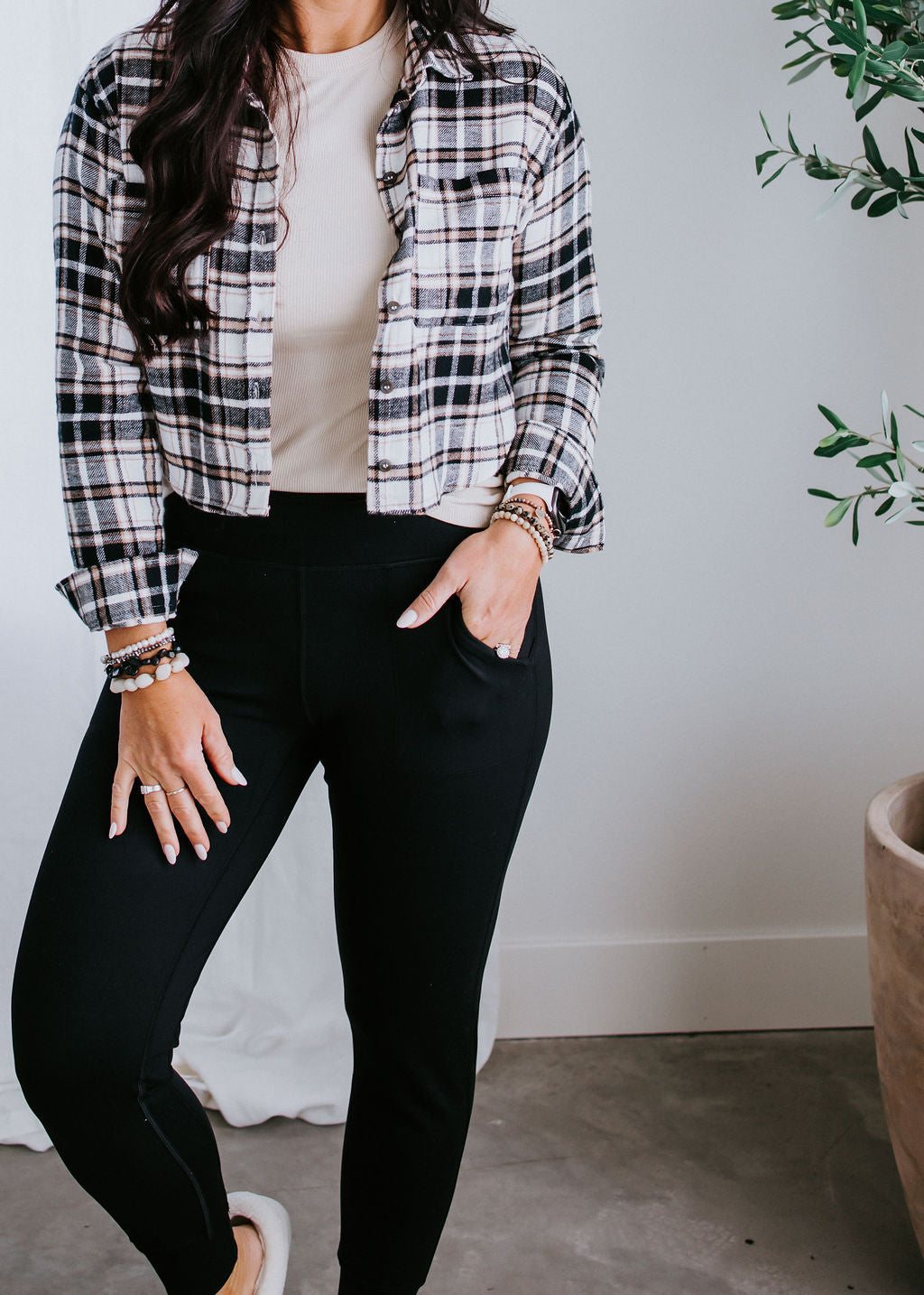 image of Jesse Cropped Plaid Top