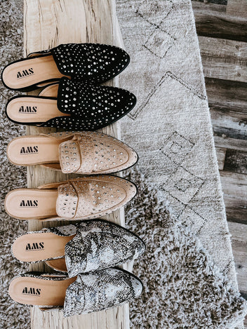 Steps Ahead Studded Mules FINAL SALE