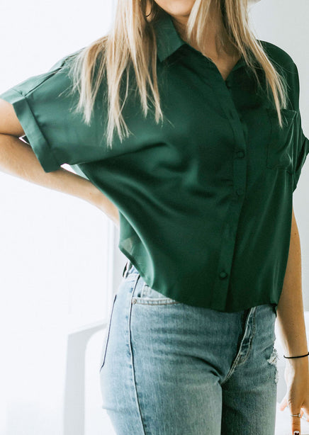 Billy Satin Button Down Top